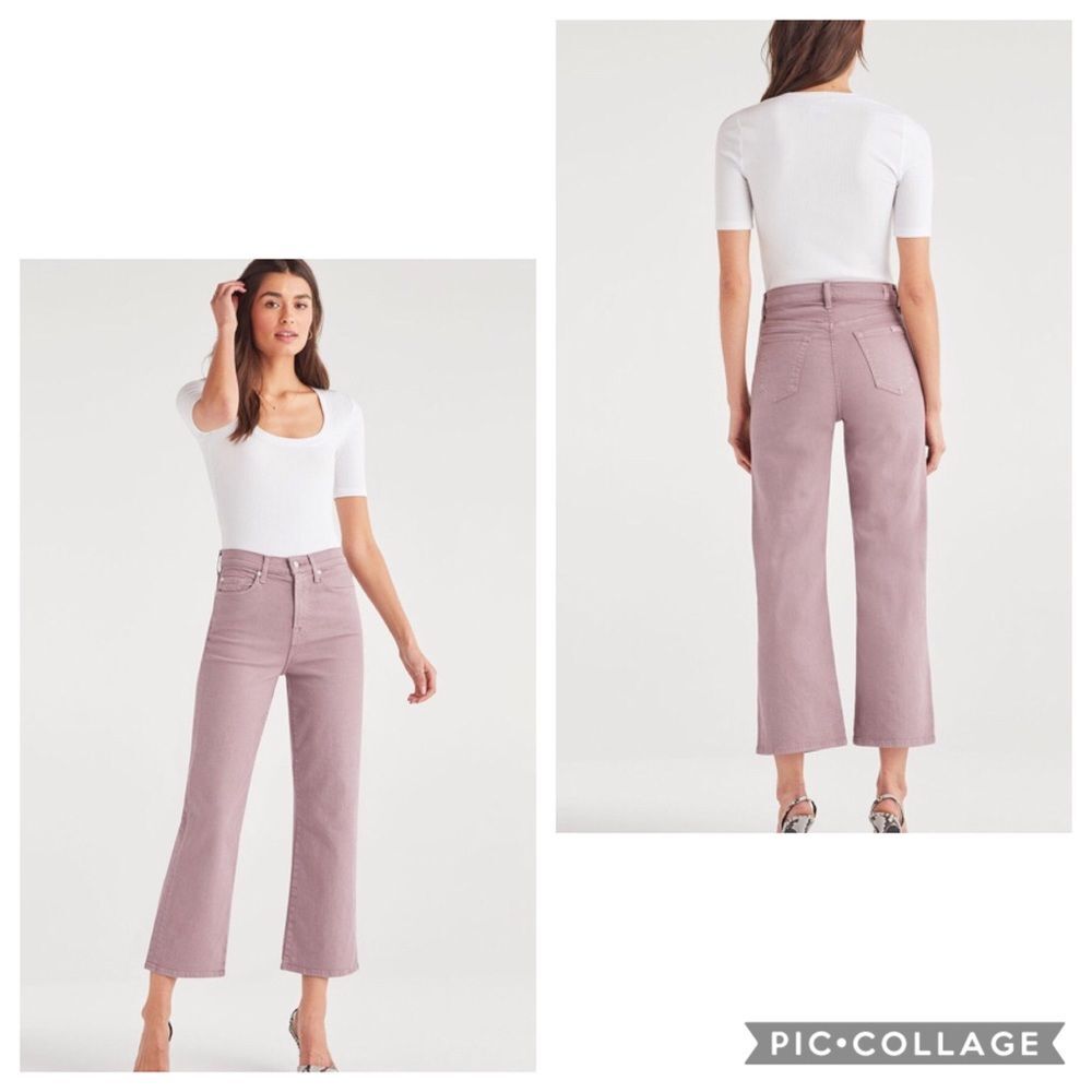 7 For All Mankind Cropped Wide Leg Jeans Sz 24